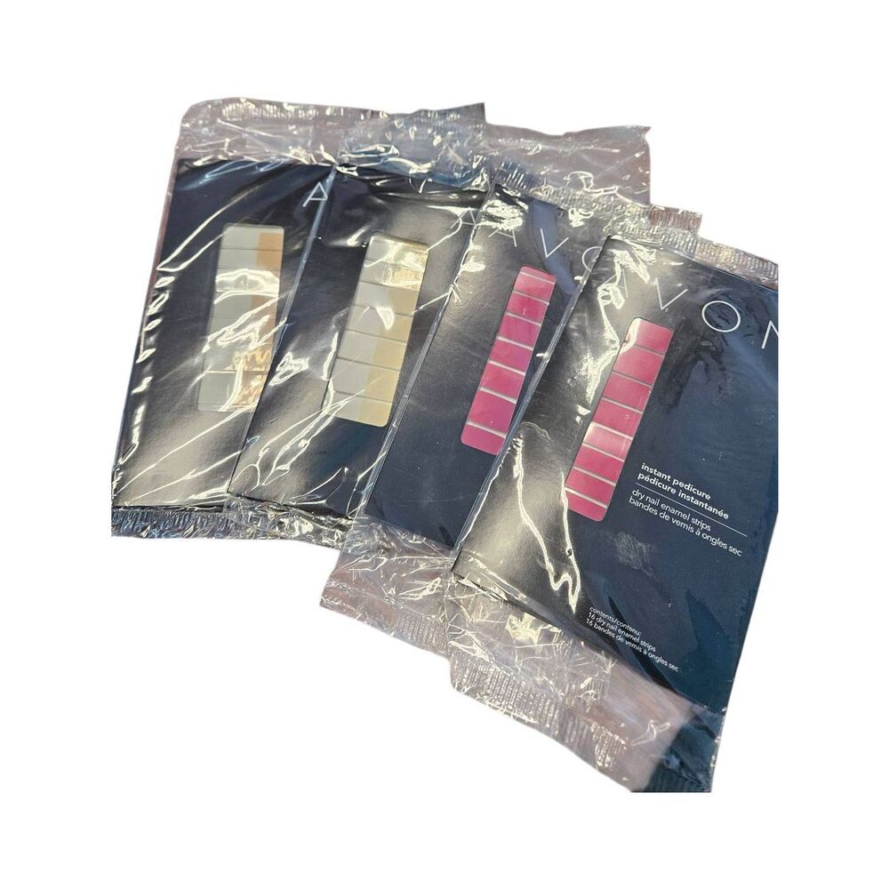 AVON Dry Enamel Strips Set of 4 NEW IN PACKAGE Nail Polish Strips